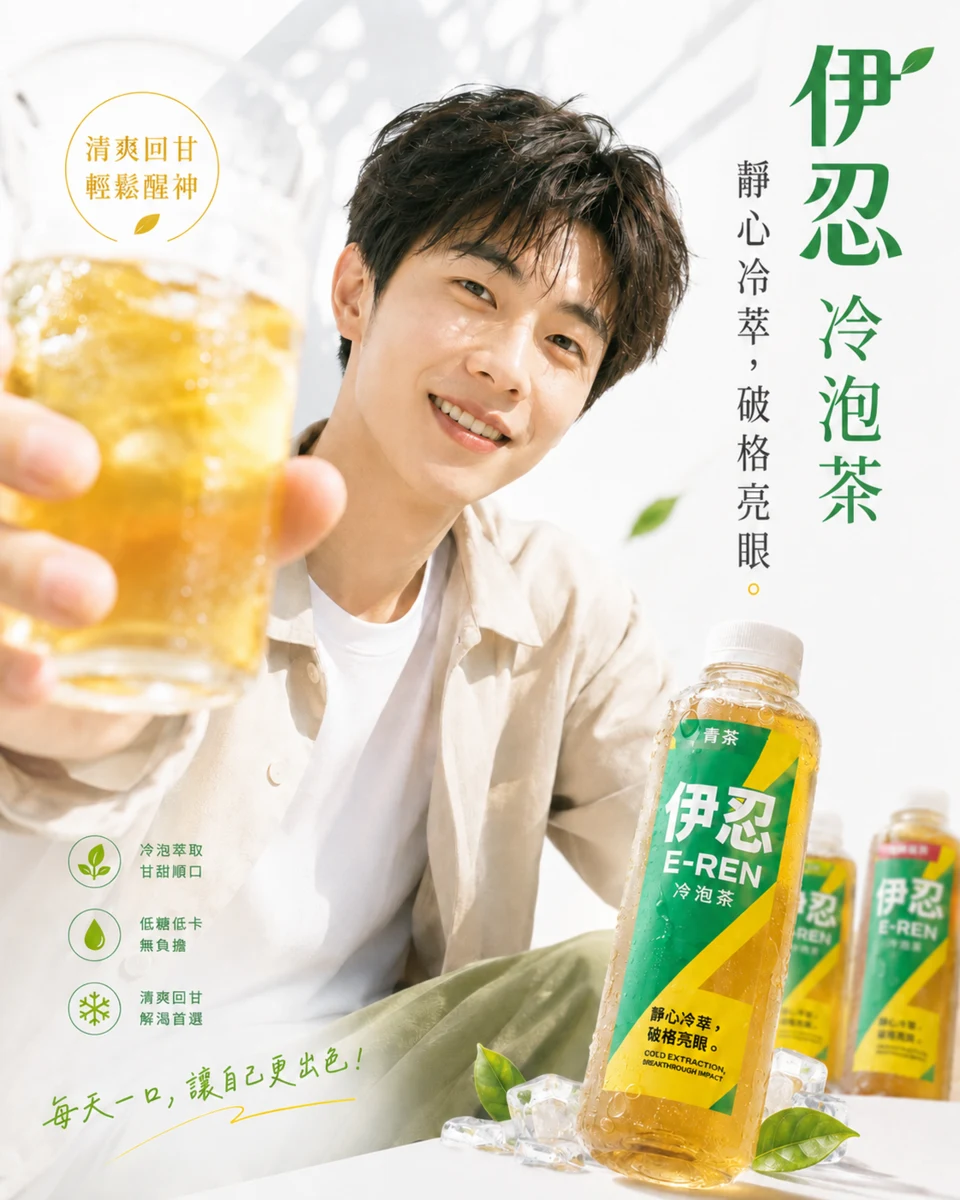 伊忍 E-REN 冷泡茶男性生活廣告